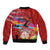 Honolulu Anniversary 52nd Running Bomber Jacket Marathon Competition Kakau Pattern Red Color