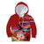 Honolulu Anniversary 52nd Running Kid Hoodie Marathon Competition Kakau Pattern Red Color