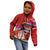 Honolulu Anniversary 52nd Running Kid Hoodie Marathon Competition Kakau Pattern Red Color
