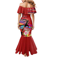 Honolulu Anniversary 52nd Running Mermaid Dress Marathon Competition Kakau Pattern Red Color