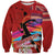 Honolulu Anniversary 52nd Running Sweatshirt Marathon Competition Kakau Pattern Red Color