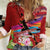 Honolulu Anniversary 52nd Running Women Casual Shirt Marathon Competition Kakau Pattern Red Color