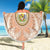 Hawaii Tropical Flowers with Kakau Tribal Beach Blanket Peach Fuzz Color LT03 - Polynesian Pride