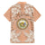 Hawaii Tropical Flowers with Kakau Tribal Family Matching Off Shoulder Maxi Dress and Hawaiian Shirt Peach Fuzz Color LT03 - Polynesian Pride