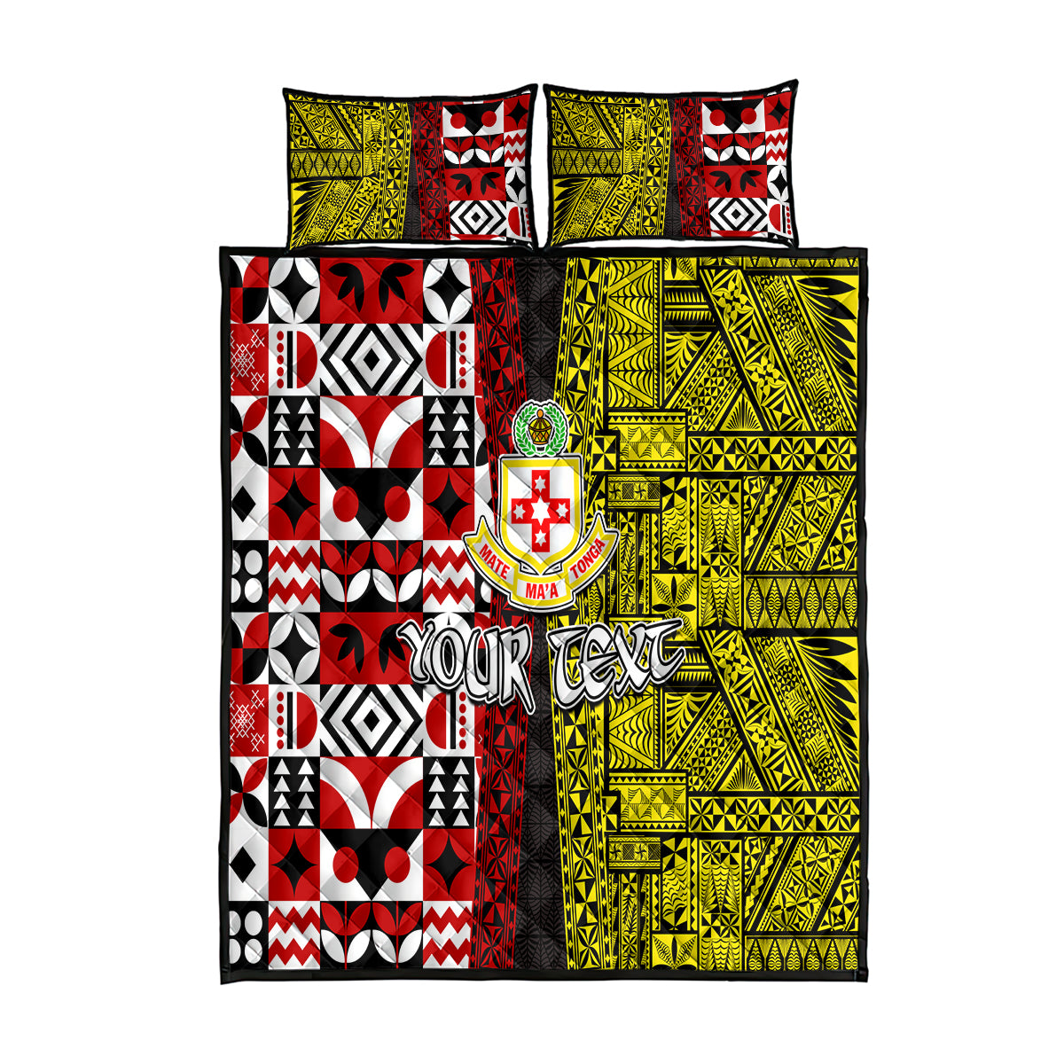 Tonga Kolisi Tonga Quilt Bed Set Ngatu and Geometric Pattern LT03 Red - Polynesian Pride