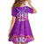 Polynesian Valentine Day Kid Short Sleeve Dress Love Couple Turtle Maori Hibiscus Purple LT03 - Polynesian Pride