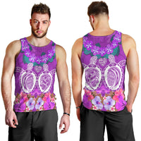 Polynesian Valentine Day Men Tank Top Love Couple Turtle Maori Hibiscus Purple LT03 - Polynesian Pride