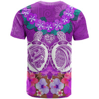 Polynesian Valentine Day T Shirt Love Couple Turtle Maori Hibiscus Purple LT03 - Polynesian Pride