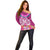 Polynesian Valentine Day Off Shoulder Sweater Love Couple Turtle Maori Hibiscus Pink LT03 - Polynesian Pride