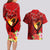 Hawaii Valentine Day Couples Matching Long Sleeve Bodycon Dress and Hawaiian Shirt Couple on Beach mix Hibiscus and Polynesian Tattoo LT03 - Polynesian Pride