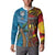 Personalised Australia and Fiji Together Button Sweatshirt Tribal Palm Tree with Tapa and Aboriginal Animals Half Style