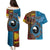 Personalised Australia and Fiji Together Couples Matching Puletasi and Hawaiian Shirt Tribal Palm Tree with Tapa and Aboriginal Animals Half Style