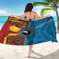 Personalised Australia and Fiji Together Sarong Tribal Palm Tree with Tapa and Aboriginal Animals Half Style
