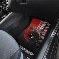 Personalised Aotearoa and Tonga Together Car Mats Manaia and Tongan Tribal Cross - Taniko and Ngatu Art Tattoo