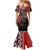Personalised Aotearoa and Tonga Together Mermaid Dress Manaia and Tongan Tribal Cross - Taniko and Ngatu Art Tattoo
