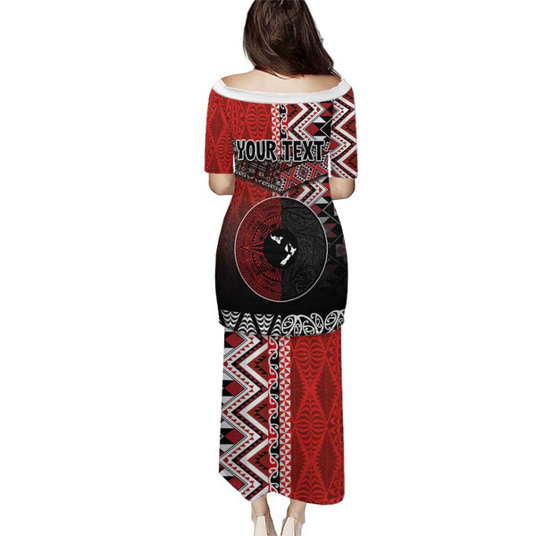 Tonga Puletasi Tribal Ngatu Fabric Design Flower main image 1