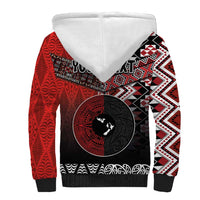Personalised Aotearoa and Tonga Together Sherpa Hoodie Manaia and Tongan Tribal Cross - Taniko and Ngatu Art Tattoo