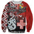 Personalised Aotearoa and Tonga Together Sweatshirt Manaia and Tongan Tribal Cross - Taniko and Ngatu Art Tattoo
