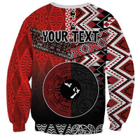 Personalised Aotearoa and Tonga Together Sweatshirt Manaia and Tongan Tribal Cross - Taniko and Ngatu Art Tattoo
