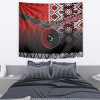 Personalised Aotearoa and Tonga Together Tapestry Manaia and Tongan Tribal Cross - Taniko and Ngatu Art Tattoo