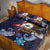 American Samoa Flag Day Quilt Bed Set Bald Eagle with Uatogi and Fue - Polynesian and Floral Tribal Tattoo