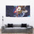 American Samoa Flag Day Tapestry Bald Eagle with Uatogi and Fue - Polynesian and Floral Tribal Tattoo