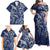 New Zealand Connecting with Seas Family Matching Off Shoulder Maxi Dress and Hawaiian Shirt Maori Tribal and Sea Animals Tattoo - White Glass Style