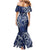 New Zealand Connecting with Seas Mermaid Dress Maori Tribal and Sea Animals Tattoo - White Glass Style
