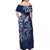 New Zealand Connecting with Seas Off Shoulder Maxi Dress Maori Tribal and Sea Animals Tattoo - White Glass Style