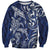 New Zealand Connecting with Seas Sweatshirt Maori Tribal and Sea Animals Tattoo - White Glass Style