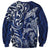 New Zealand Connecting with Seas Sweatshirt Maori Tribal and Sea Animals Tattoo - White Glass Style