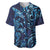 New Zealand Connecting with Seas Baseball Jersey Maori Tribal and Sea Animals Tattoo - Sea Texture Glass Style