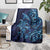 New Zealand Connecting with Seas Blanket Maori Tribal and Sea Animals Tattoo - Sea Texture Glass Style