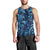 New Zealand Connecting with Seas Men Tank Top Maori Tribal and Sea Animals Tattoo - Sea Texture Glass Style
