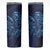 New Zealand Connecting with Seas Skinny Tumbler Maori Tribal and Sea Animals Tattoo - Sea Texture Glass Style