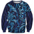 New Zealand Connecting with Seas Sweatshirt Maori Tribal and Sea Animals Tattoo - Sea Texture Glass Style