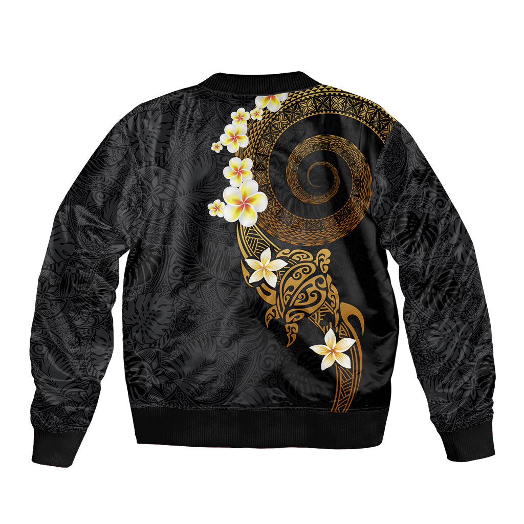 Polynesian Spiral Tribal Tattoo Bomber Jacket Golden Color