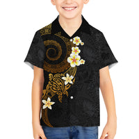 Polynesian Spiral Tribal Tattoo Family Matching Off The Shoulder Long Sleeve Dress and Hawaiian Shirt Golden Color LT03 Son's Shirt Yellow - Polynesian Pride