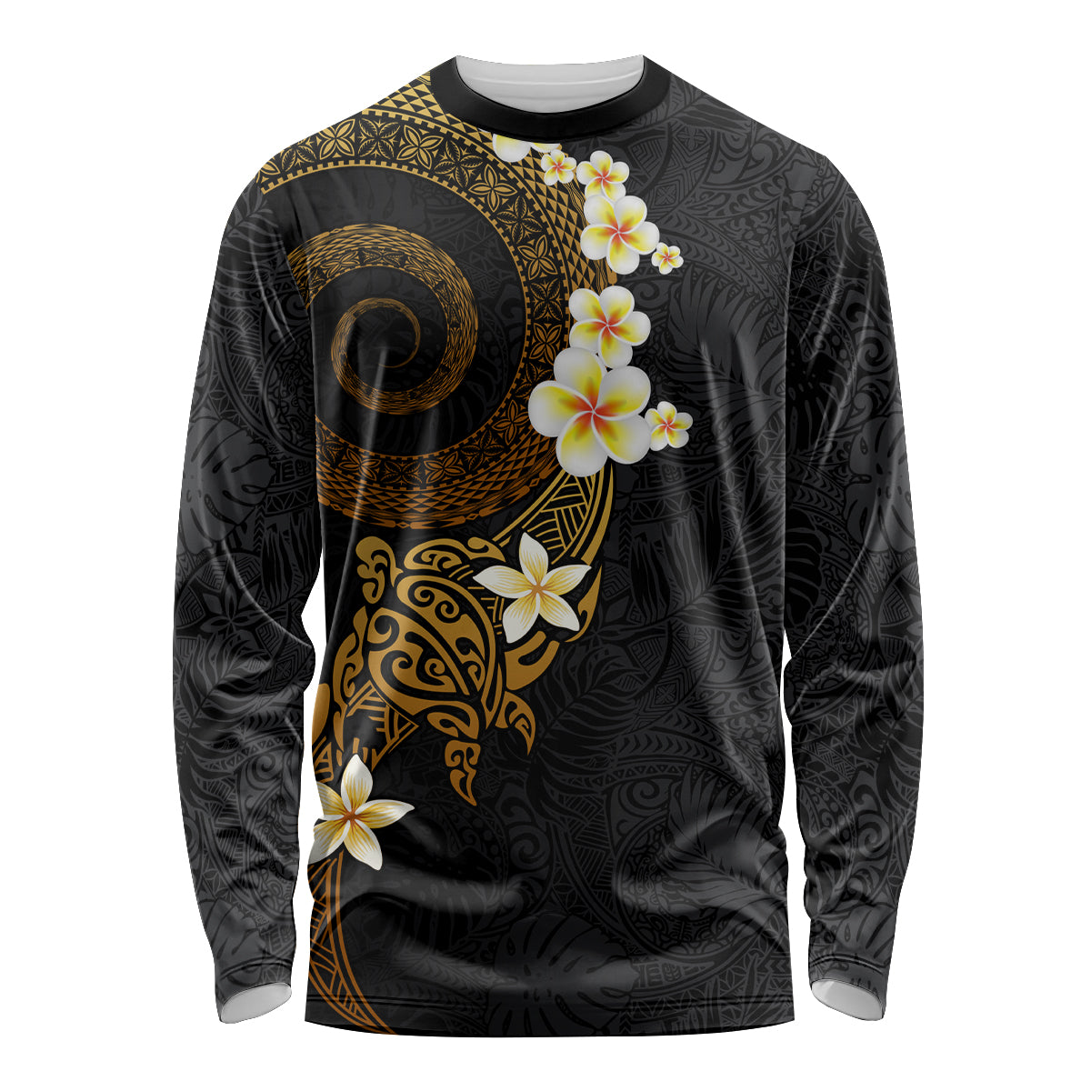 Polynesian Spiral Tribal Tattoo Long Sleeve Shirt Golden Color LT03 Unisex Yellow - Polynesian Pride