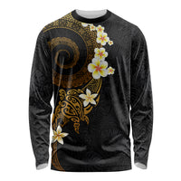 Polynesian Spiral Tribal Tattoo Long Sleeve Shirt Golden Color LT03 Unisex Yellow - Polynesian Pride