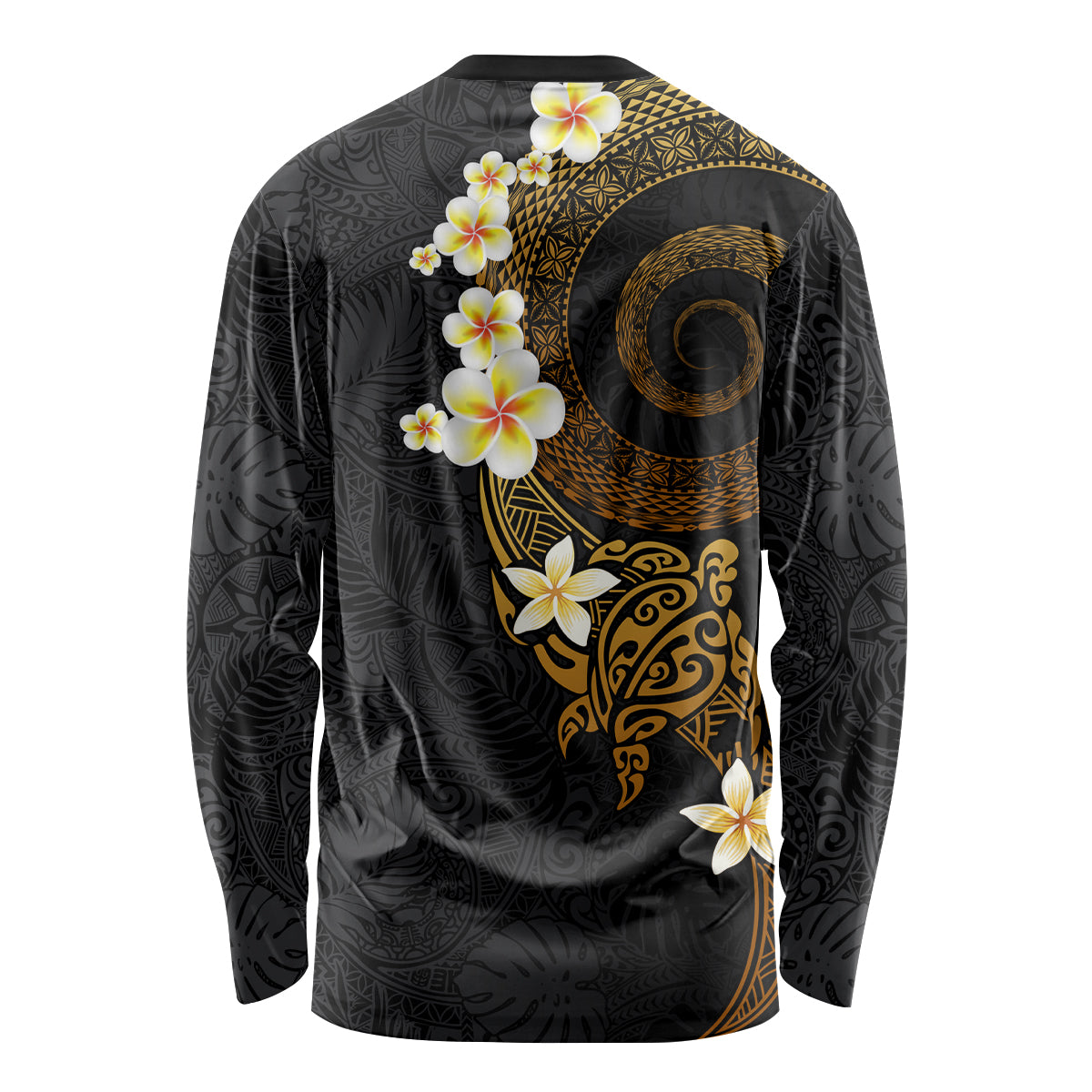 Polynesian Spiral Tribal Tattoo Long Sleeve Shirt Golden Color LT03 - Polynesian Pride