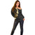 Polynesian Spiral Tribal Tattoo Off Shoulder Sweater Golden Color