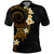 Polynesian Spiral Tribal Tattoo Polo Shirt Golden Color