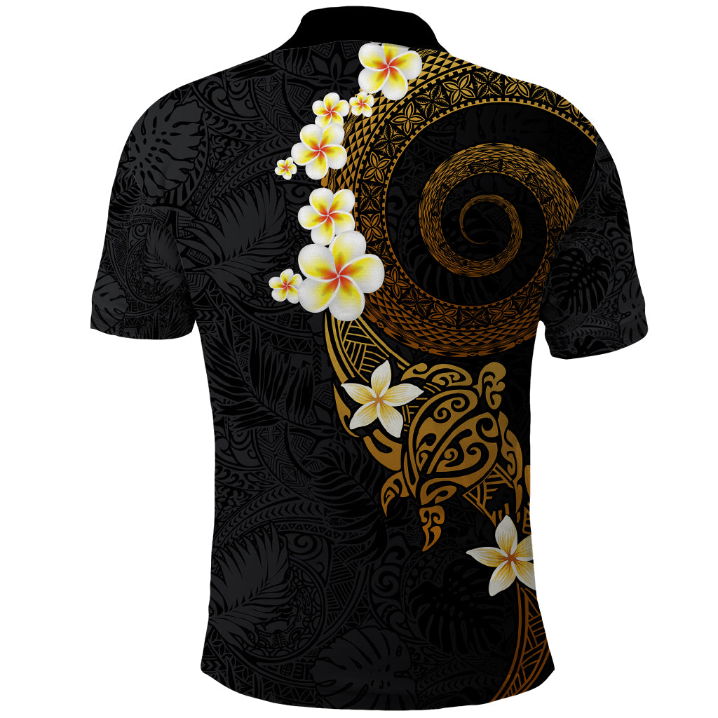 Polynesian Spiral Tribal Tattoo Polo Shirt Golden Color