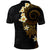 Polynesian Spiral Tribal Tattoo Polo Shirt Golden Color