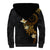 Polynesian Spiral Tribal Tattoo Sherpa Hoodie Golden Color