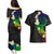 Polynesian Spiral Tribal Tattoo Couples Matching Puletasi and Hawaiian Shirt Fanciful Color
