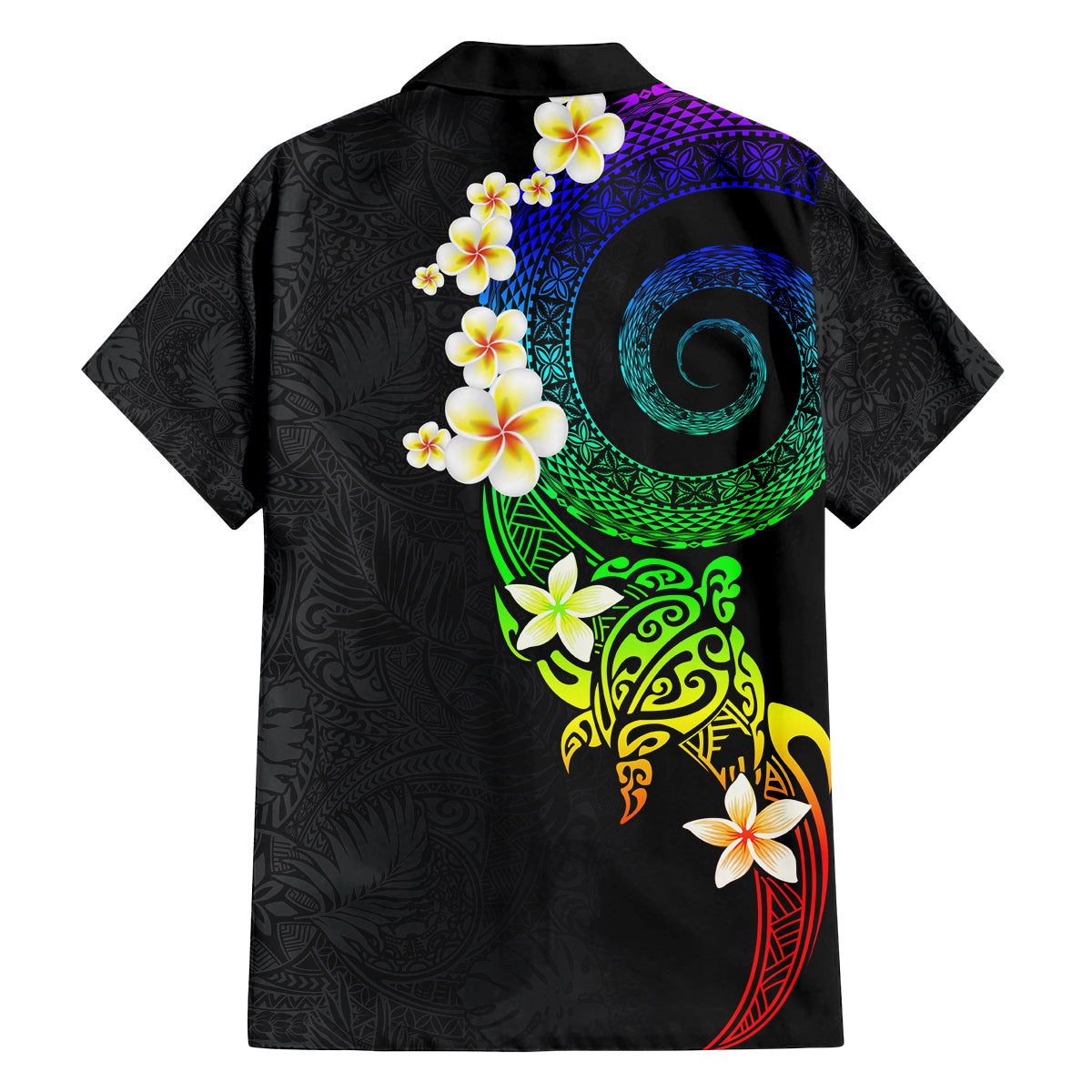 Polynesian Spiral Tribal Tattoo Family Matching Off Shoulder Short Dress and Hawaiian Shirt Fanciful Color LT03 - Polynesian Pride