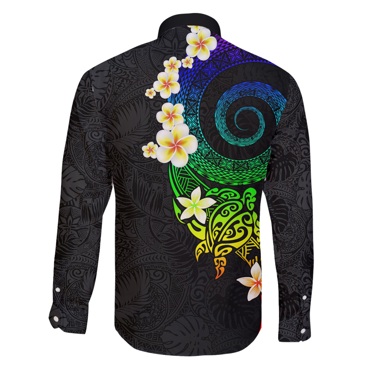 Polynesian Spiral Tribal Tattoo Family Matching Summer Maxi Dress and Hawaiian Shirt Fanciful Color LT03 - Polynesian Pride