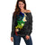 Polynesian Spiral Tribal Tattoo Off Shoulder Sweater Fanciful Color